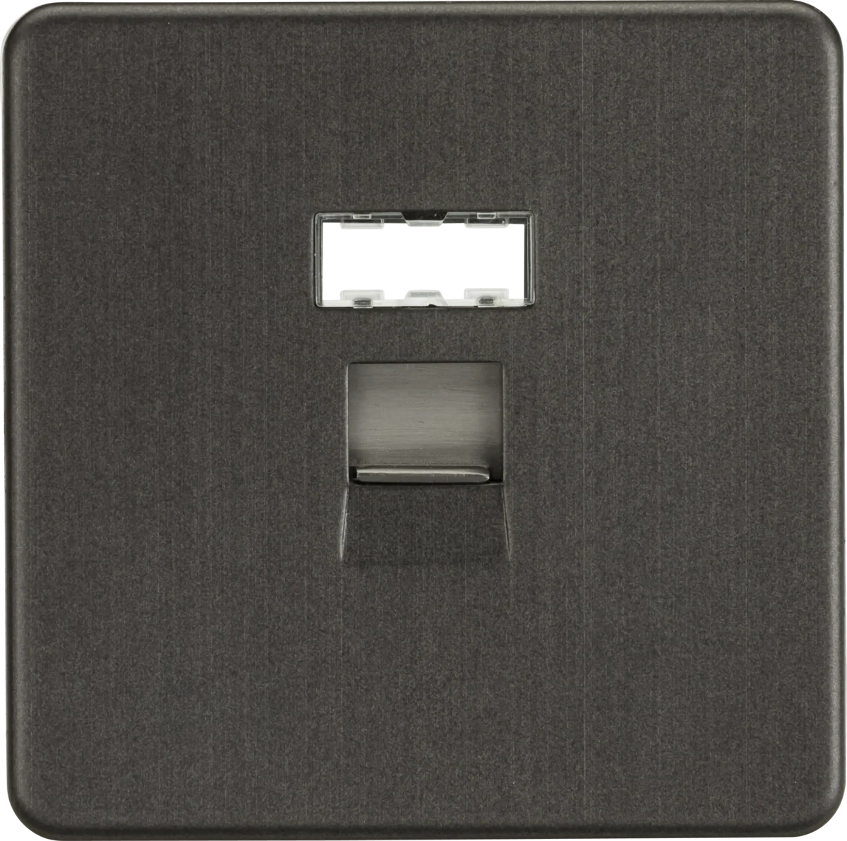 Knightsbridge SFC6SB Screwless RJ45 Network Outlet - Smoked Bronze With Shutter