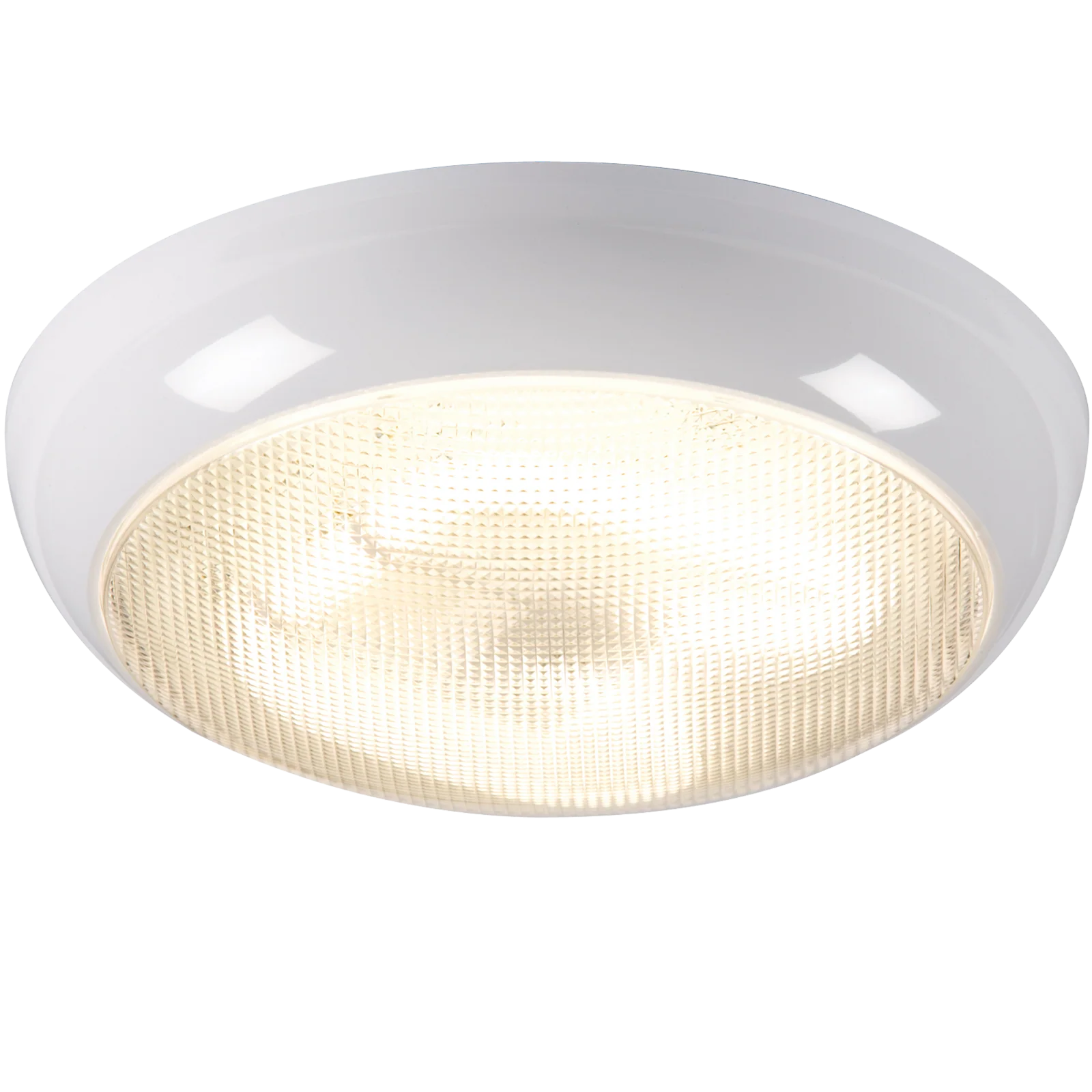 Knightsbridge TPB28WPEMHF IP44 28W HF Emergency Polo Bulkhead with Prismatic Diffuser and White Base - DISCONTINUED