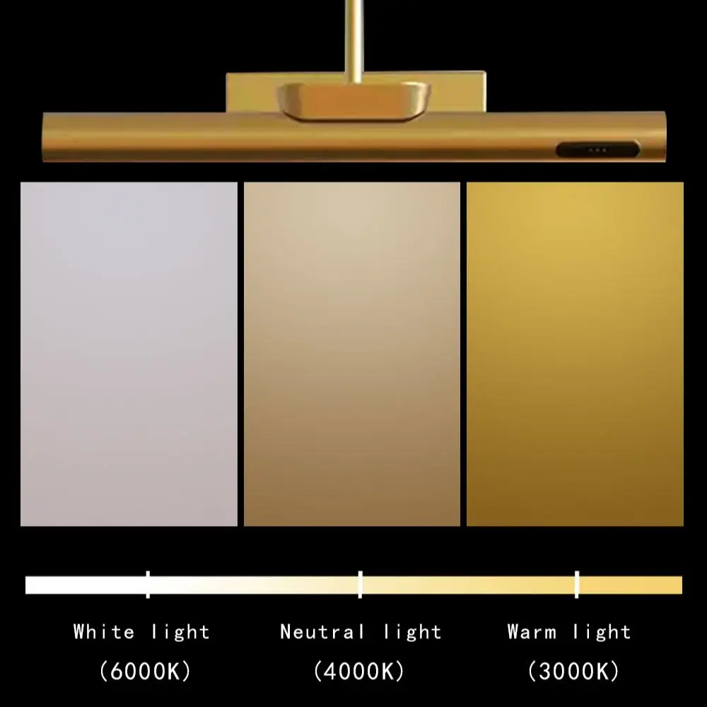 LED Battery Powered Rechargeable LED Wall Mounted Picture Light - Brass - Image 6