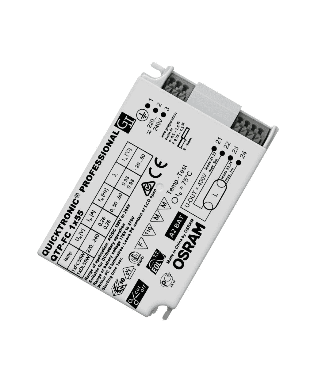 LEDVANCE/OSRAM - QTPFC155-OS 1X 55w PLL/FC T5 Quicktronic Ballast - DISCONTINUED