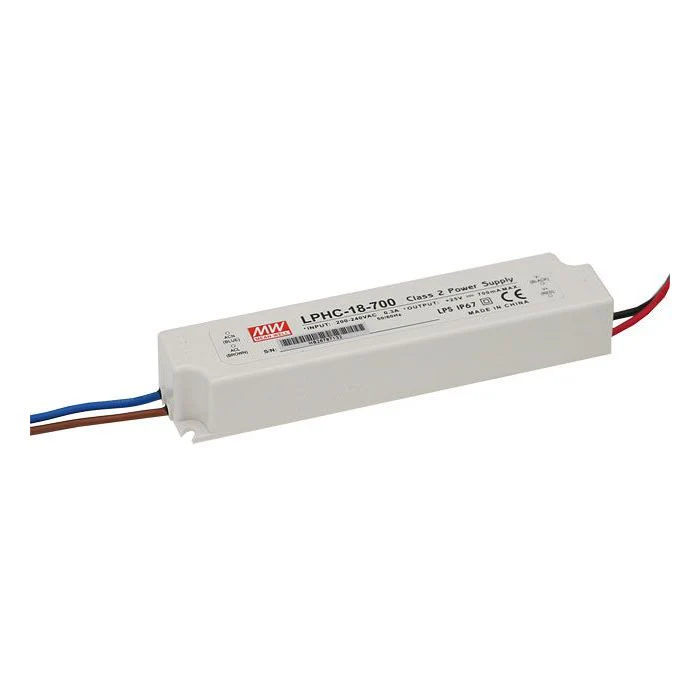 LPH-18-TFS - Mean Well LPH-18 Series Double Insulated Mains Input LED Driver 18W - 20W 12V – 36V