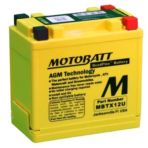 Motobatt MBTX12U QUADFLEX AGM BIKE BATTERY 12V 14AH