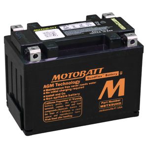 MOTOBATT MBTX9UHD BLACK QUADFLEX AGM BIKE BATTERY 12V 10AH