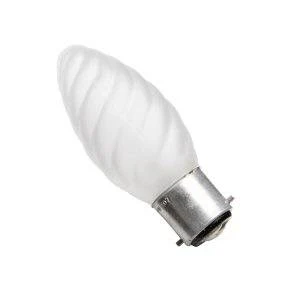 Candle 25w Ba22d/BC 240v Frosted Twisted Light Bulb - 35mm - DISCONTINUED