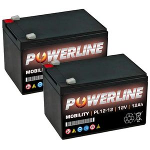 PAIR OF 12V 12AH MOBILITY BATTERIES - PL12-12