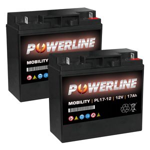 PAIR OF 12V 17AH MOBILITY BATTERIES - PL17-12