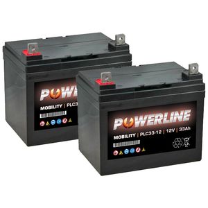 PAIR OF 12V 33AH MOBILITY BATTERIES - PLC33-12