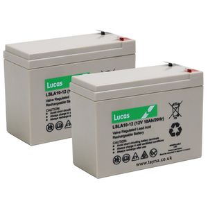 PAIR OF LSLA10-12 SEALED LEAD ACID BATTERY 12V 10AH