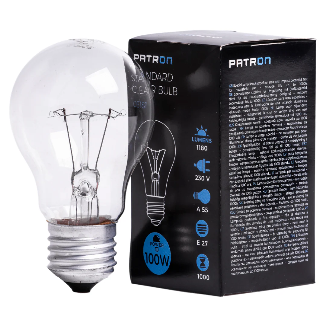 Patron - 05181 Incandescent Bulb E27 100W A55 230V CL