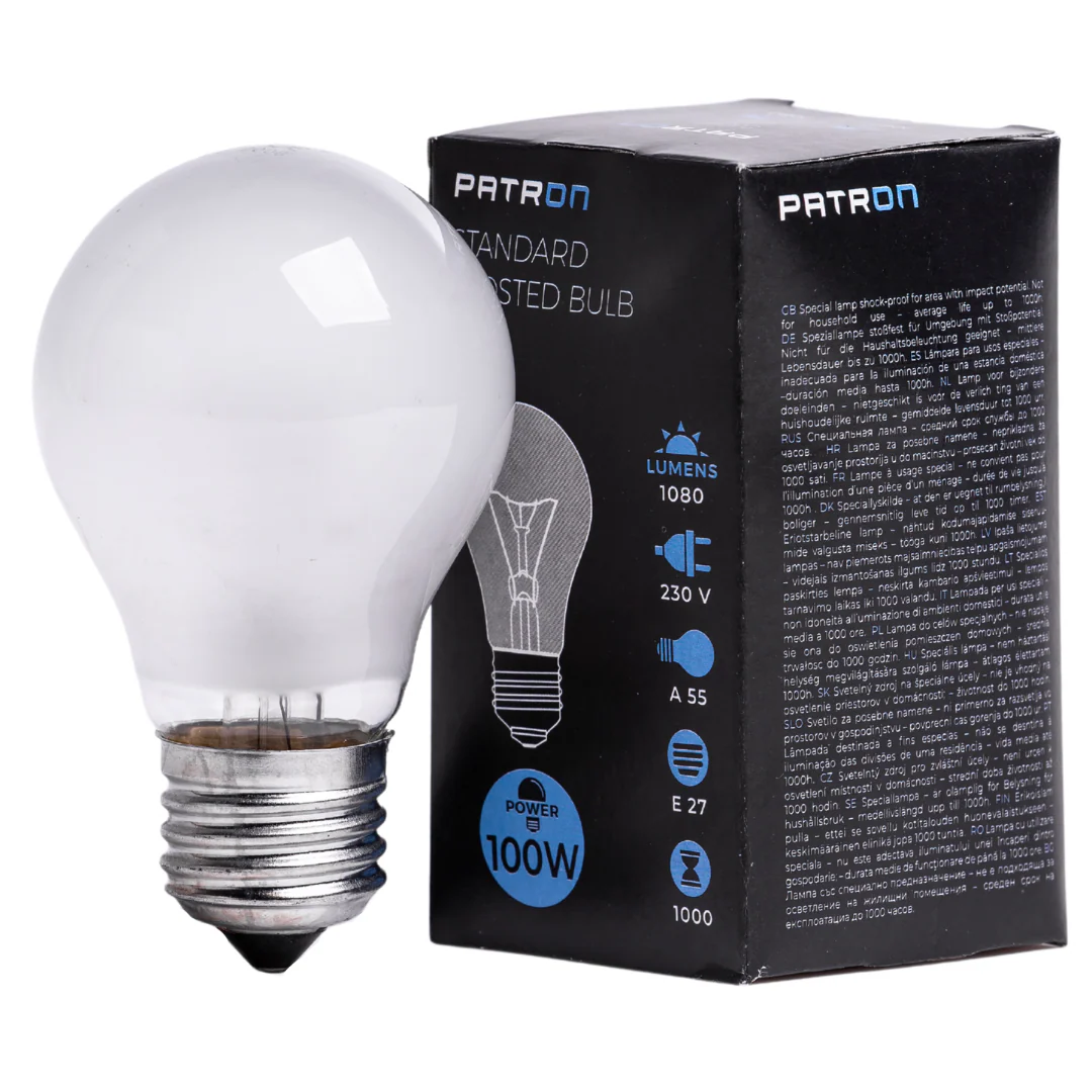 Patron - 05281 Incandescent Bulb E27 100W A55 230V FR