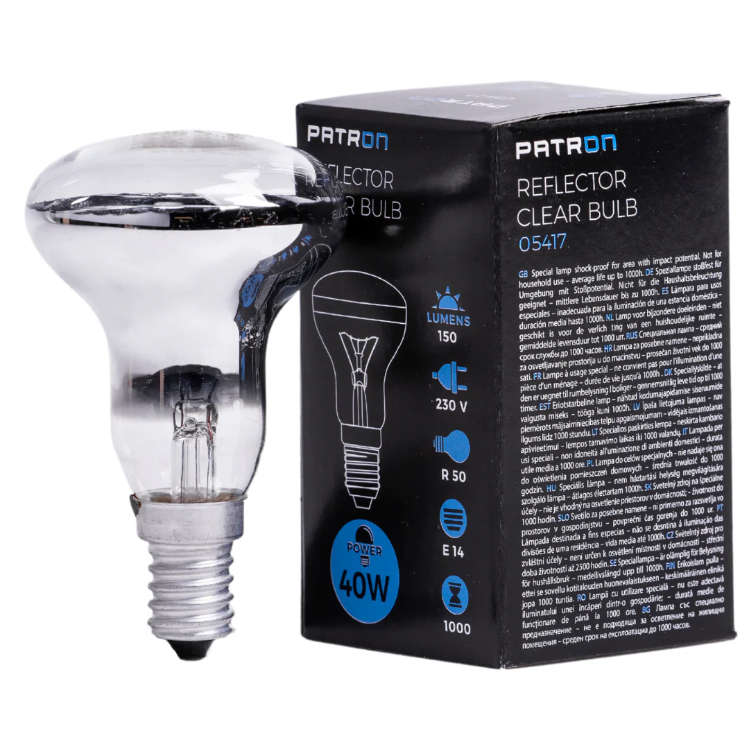 Patron - 05417 Reflector Bulb E14 40W R50 230V CL