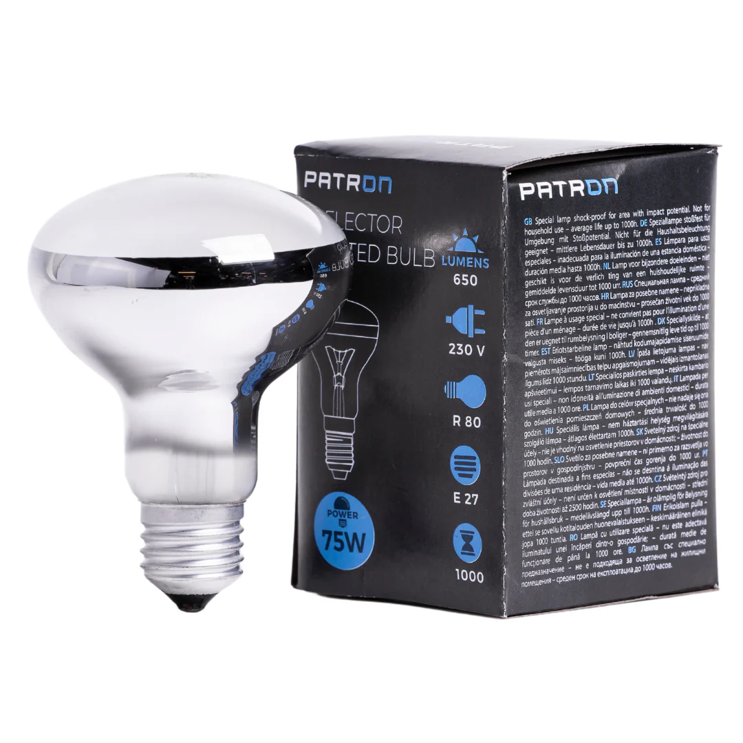 Patron - 05421 Reflector Bulb E27 75W R80 230V FR