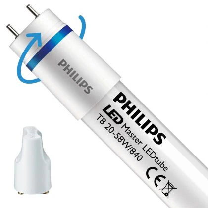 Philips LED Tube T8 MASTER (EM/Mains) High Output 20W 3100lm - 840 Cool White | 150cm - Replaces 58W