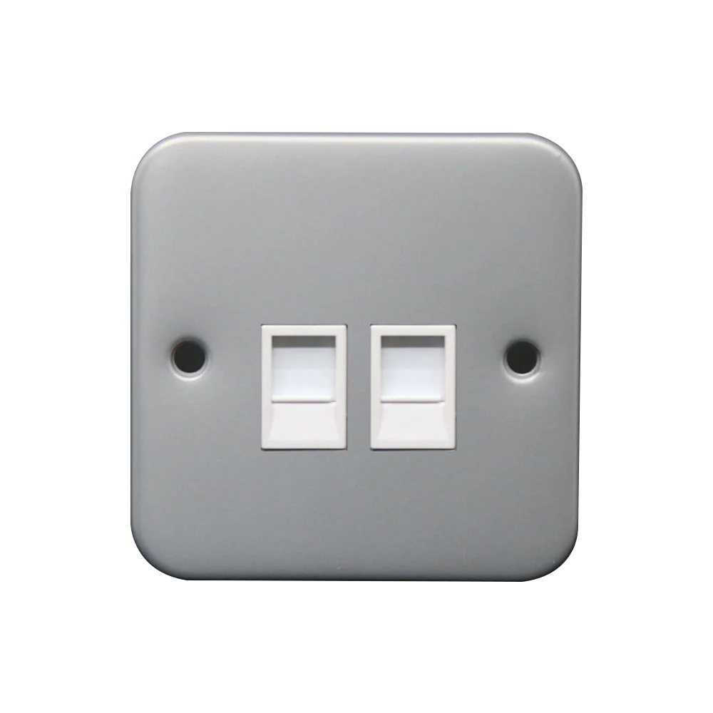 Caradok 2G RJ45 Cat5 Socket Metalclad