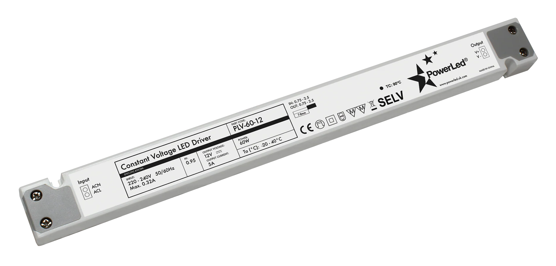 PLV-60-12 60W 12V Slimline Non dim