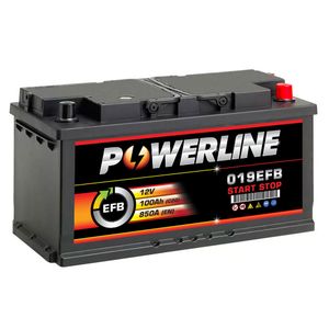 Powerline 019 EFB START STOP CAR BATTERY 100AH