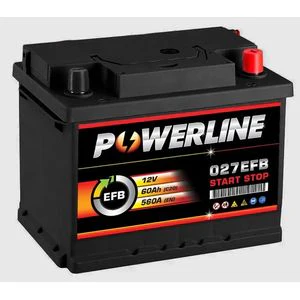 Powerline 027 EFB START STOP CAR BATTERY 60AH