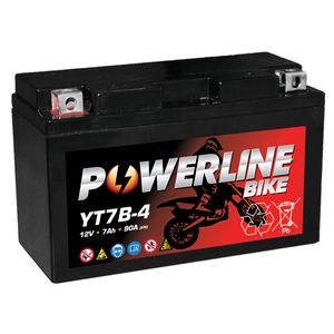 Powerline YT7B-4 MOTORCYCLE BATTERY 12V 7AH YT7B4