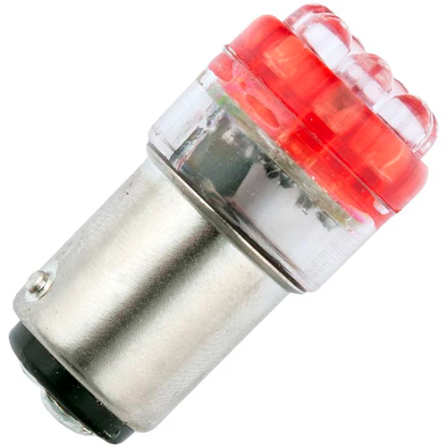 Schiefer Ba15d 8x Single LED T18x45mm 24V AC/DC Red 30000h K Non-Dimmable - 025024082