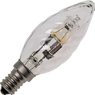Schiefer Eco Halogen E14 Twisted Candle C35x100mm 230-240V 20W 2000h Clear 2800K Dimmable - 640018360-1