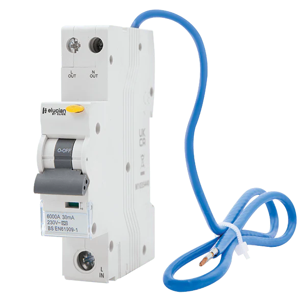 Scolmore CU1RCBO25B Rcbo B Curve 1 Pole + Unswitched Neutral True 6ka B Curve 25a 30ma Rcbo (type A)