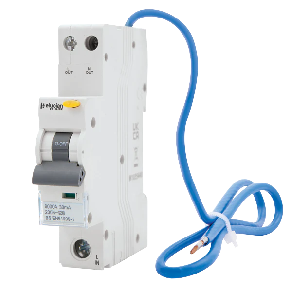 Scolmore CU1RCBON32C Rcbo C Curve 1 Pole + Switched Neutral True 6ka C Curve 32a Rcbo 30ma Trip (type A)