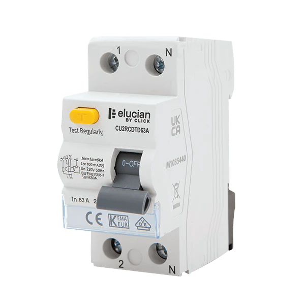 Scolmore CU2RCDTD63A Rcd Type A 2 Pole 63a 100ma Time Delay Rccb (type S)