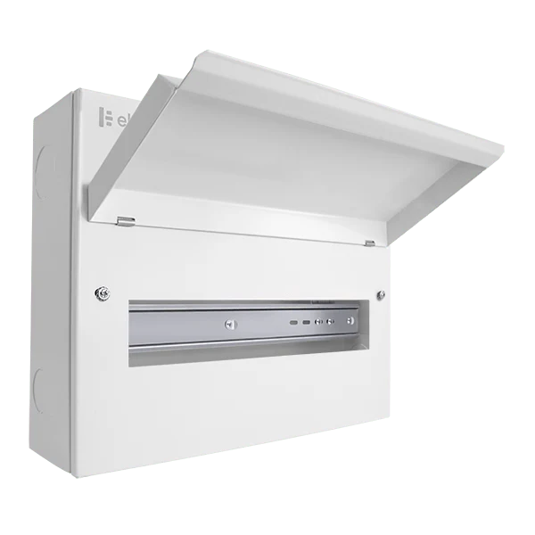 Scolmore CUEB14 Consumer Unit Unfurnished 14 Way Elucian Metal Consumer Unit Unpopulated