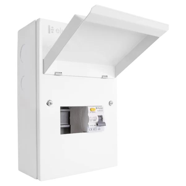Scolmore GUEB563RCD3 Consumer Unit Garage 5 Way Elucian Mini Metal Garage Unit With 63a Rccb (3 Free Ways)