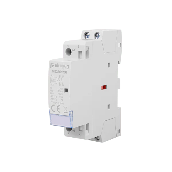Scolmore MC20220 Contactor 2 Pole 1 Module 20a Contactor, 2 X Normally Open Contacts
