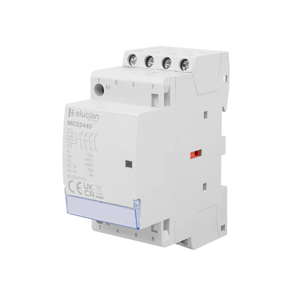 Scolmore MC25440 Contactor 4 Pole 2 Module 25a Contactor, 4 X Normally Open Contacts