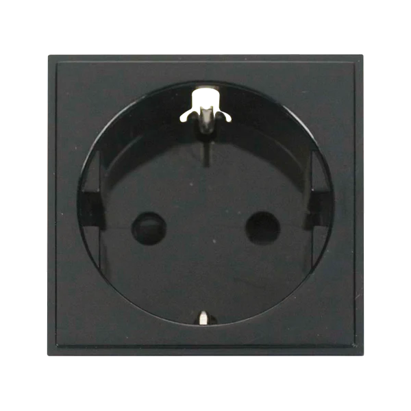 Scolmore MM020BK 16A European Schuko Socket Outlet - Black