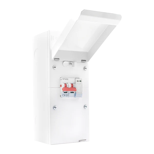 Scolmore RECEB3MSSP Rec Unit 3 Way Elucian Metal Rec Unit With 100a Mains Switch & 2 Pole 18mm Spd
