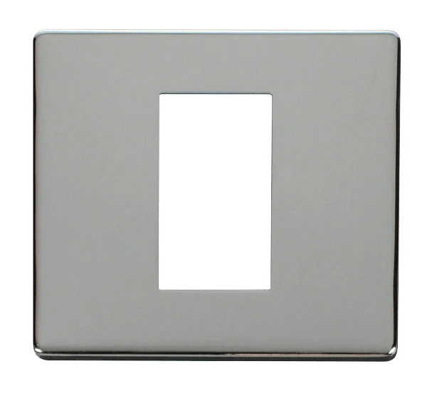 Scolmore SCP310CH 1 Gang Plate Single Media Module Cover Plate - Chrome