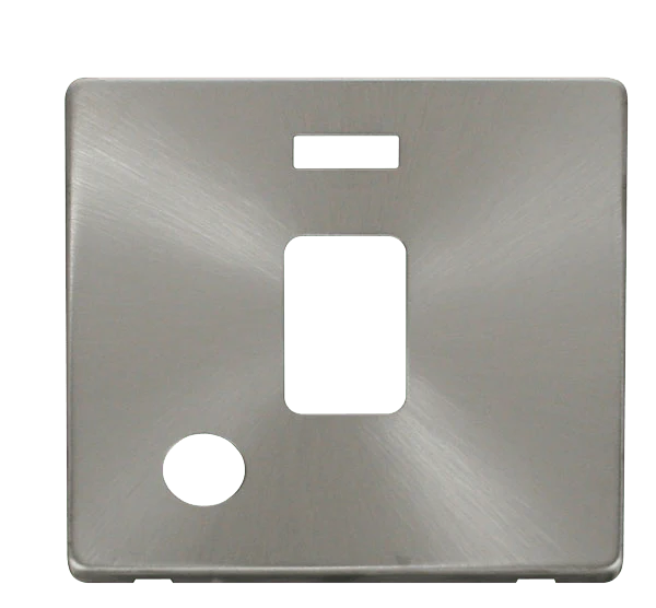 Scolmore SCP323BS 20A DP Switch With Flex Outlet & Neon Cover Plate - Brushed Stainless