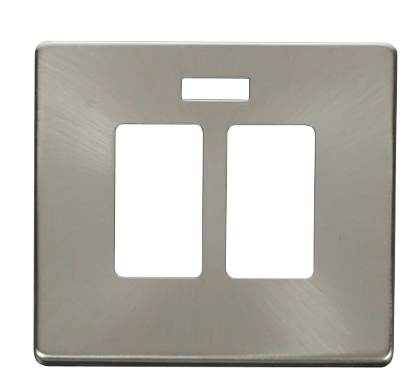 Scolmore SCP324BS 20A Sink & Bath Switch With Neon Cover Plate - Brushed Stainless