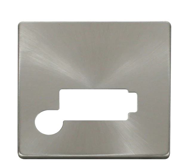 Scolmore SCP350BS Connection Unit With Flex Outlet (Lockable) Cover Plate - Br. Stainless