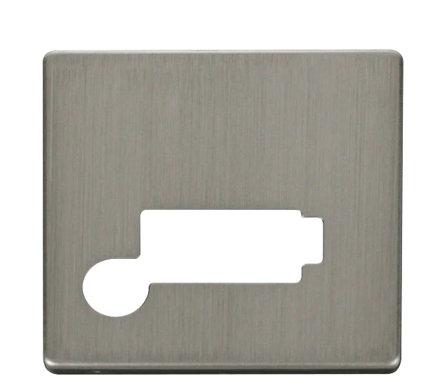 Scolmore SCP350SS Connection Unit With Flex Outlet (Lockable) Cover Plate - Stainless Steel