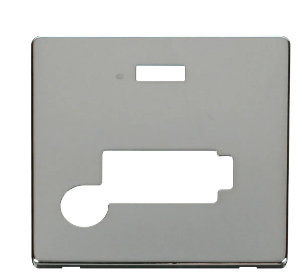 Scolmore SCP353CH Conn. Unit With Flex Outlet & Neon (Lockable) Cover Plate - Chrome