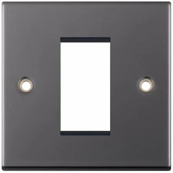 Selectric 5M Black Nickel 1 Gang Euro Plate with Single Aperture