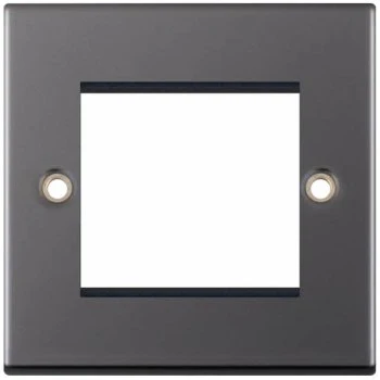 Selectric 5M Black Nickel 1 Gang Euro Plate with Twin Aperture