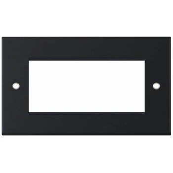 Selectric 5M Matt Black 2 Gang Euro Plate with Quad Aperture