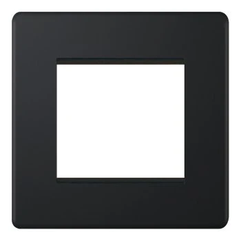 Selectric 5M-Plus Matt Black 1 Gang Euro Plate with Twin Aperture