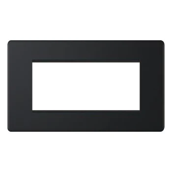 Selectric 5M-Plus Matt Black 2 Gang Euro Plate with Quad Aperture
