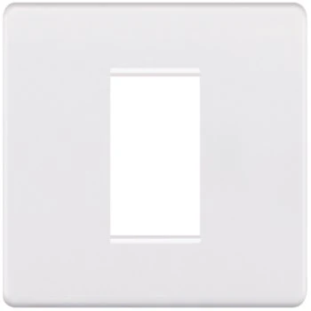 Selectric 5M-Plus Matt White 1 Gang Euro Plate with Single Aperture