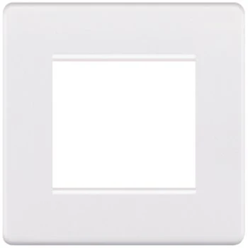 Selectric 5M-Plus Matt White 1 Gang Euro Plate with Twin Aperture