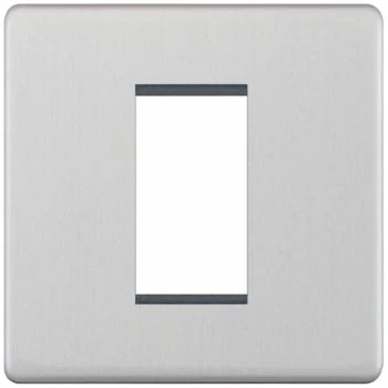 Selectric 5M-Plus Satin Chrome 1 Gang Euro Plate with Single Aperture