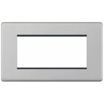 Selectric 5M-Plus Satin Chrome 2 Gang Euro Plate with Quad Aperture