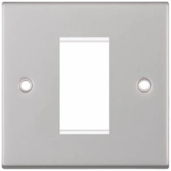 Selectric 5M Satin Chrome 1 Gang Euro Plate with Single Aperture