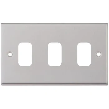Selectric 7M-Pro GRID360 Satin Chrome 3 Gang Faceplate